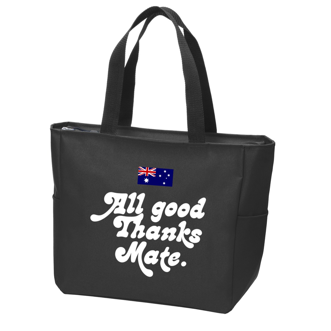 British Slogans All Good Thanks Mate Zip Tote Bag