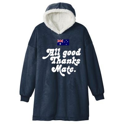 British Slogans All Good Thanks Mate Hooded Wearable Blanket