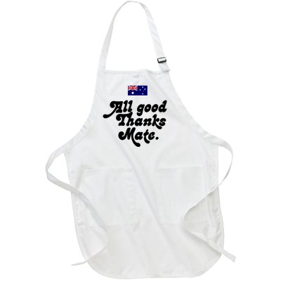 British Slogans All Good Thanks Mate Full-Length Apron With Pockets