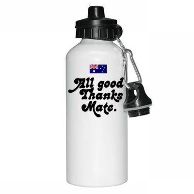 British Slogans All Good Thanks Mate Aluminum Water Bottle 