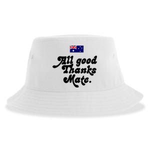 British Slogans All Good Thanks Mate Sustainable Bucket Hat