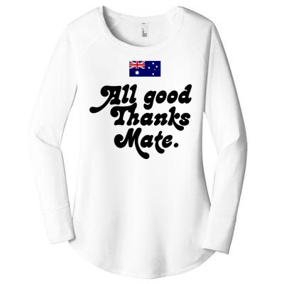 British Slogans All Good Thanks Mate Women's Perfect Tri Tunic Long Sleeve Shirt