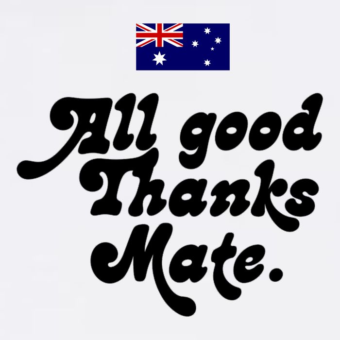 British Slogans All Good Thanks Mate Flatbill Hat