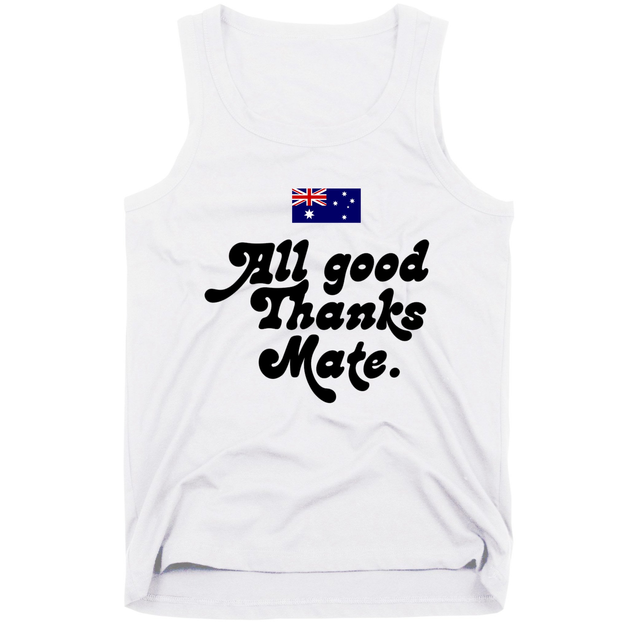 British Slogans All Good Thanks Mate Tank Top