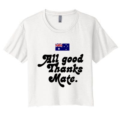 British Slogans All Good Thanks Mate Crop Top