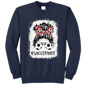 Bleached Soccer Aunt Life Messy Bun Women Mother's Day Sweatshirt