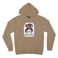 Bleached Soccer Aunt Life Messy Bun Women Mother's Day Hoodie