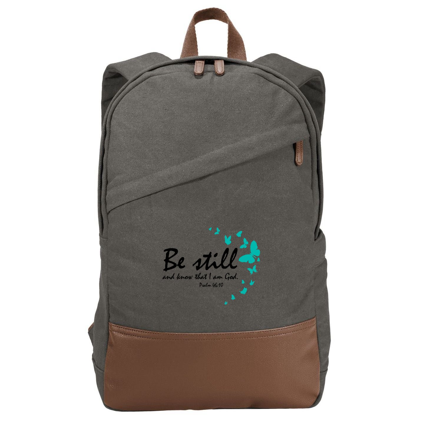 Be Still And Know That I Am God Christian Religious Funny Gift Great Gift Cotton Canvas Backpack