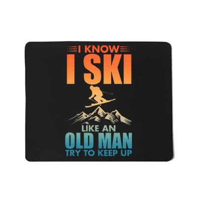 Best Ski Art For Grandpa Skiing Nordic Skier Skiing Mousepad