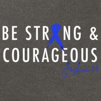 Be Strong And Courageous Colon Cancer Awareness Ribbon Gift Cotton Canvas Backpack