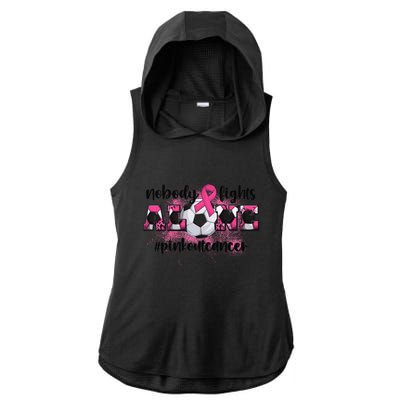 Boo Scare Away Breast Cancer Ghost Halloween Ladies PosiCharge Tri-Blend Wicking Draft Hoodie Tank