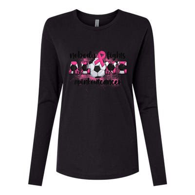 Boo Scare Away Breast Cancer Ghost Halloween Womens Cotton Relaxed Long Sleeve T-Shirt