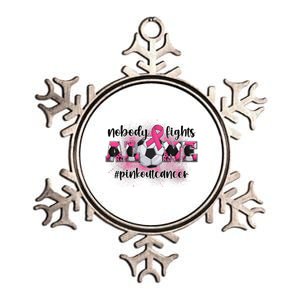 Boo Scare Away Breast Cancer Ghost Halloween Metallic Star Ornament