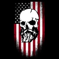 Bearded Skull And Us Flag Independence Day Gift Drawstring Bag