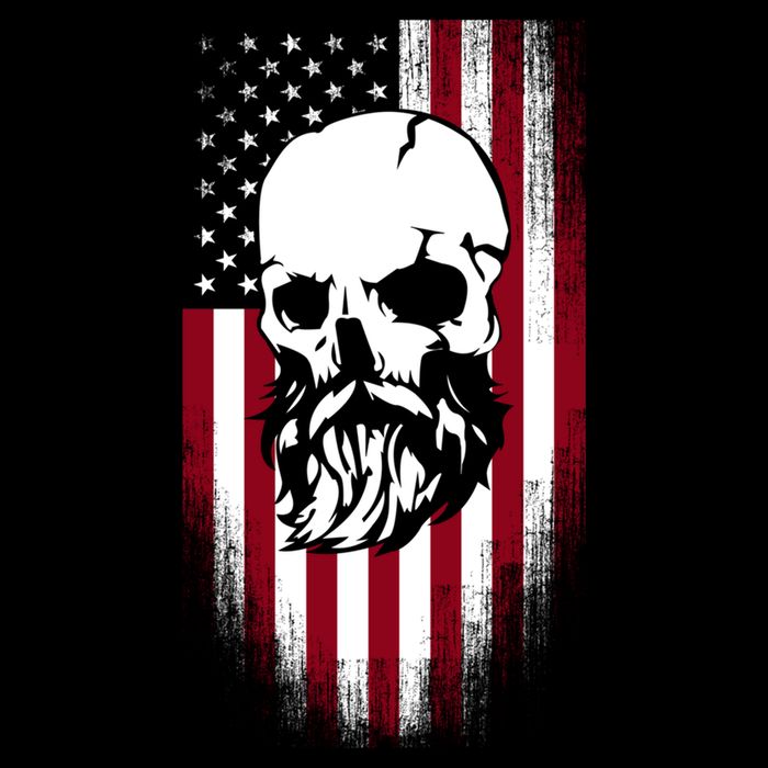 Bearded Skull And Us Flag Independence Day Gift Drawstring Bag