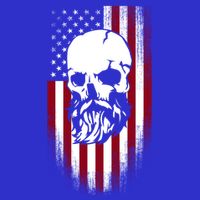 Bearded Skull And Us Flag Independence Day Gift Button