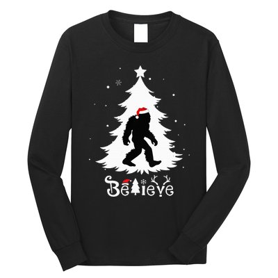 Believe Skunk Ape Cryptid Christmas Cryptozoology Long Sleeve Shirt