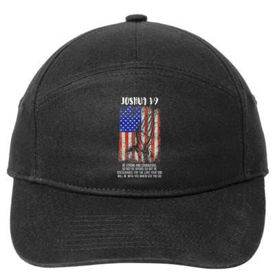 Be Strong And Courageous Do Not Be Afraid Us Flag Prayer 7-Panel Snapback Hat