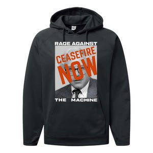 Bernie Sanders Against The Machine Ceasefire Now Performance Fleece Hoodie