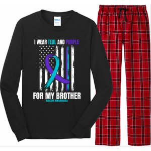 Brother Suicide Awareness Prevention American Flag Graphic Gift Long Sleeve Pajama Set