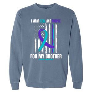 Brother Suicide Awareness Prevention American Flag Graphic Gift Garment-Dyed Sweatshirt