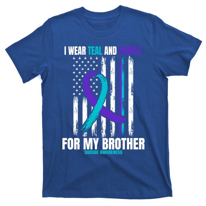 Brother Suicide Awareness Prevention American Flag Graphic Gift T-Shirt