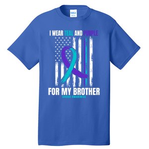 Brother Suicide Awareness Prevention American Flag Graphic Gift Tall T-Shirt