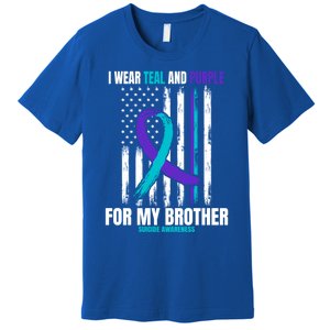 Brother Suicide Awareness Prevention American Flag Graphic Gift Premium T-Shirt