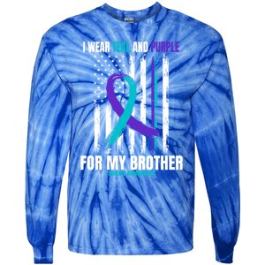 Brother Suicide Awareness Prevention American Flag Graphic Gift Tie-Dye Long Sleeve Shirt