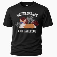 Barks Sparks And Barbecue Corgi 4th Of July Performance Shirt