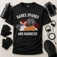 Barks Sparks And Barbecue Corgi 4th Of July Performance Shirt