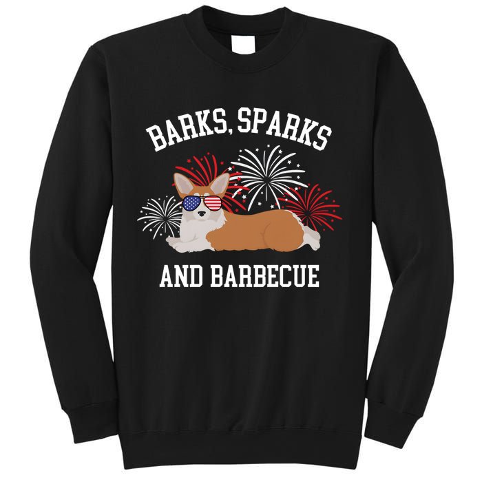 Barks Sparks And Barbecue Corgi 4th Of July Sweatshirt