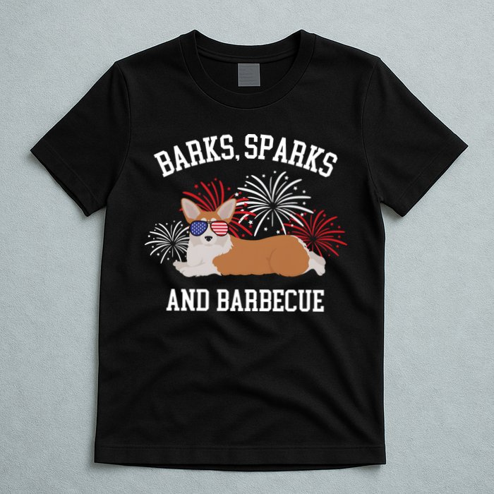 Barks Sparks And Barbecue Corgi 4th Of July T-Shirt
