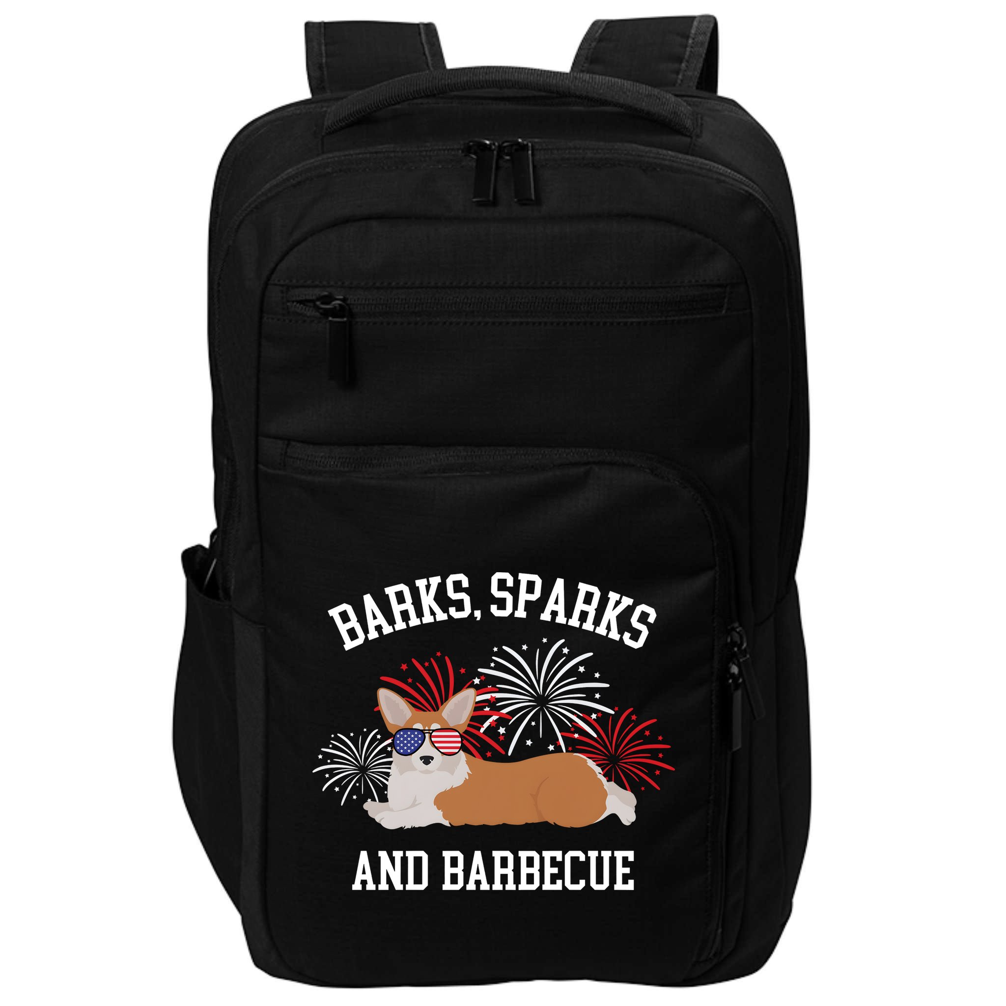 Barks Sparks And Barbecue Corgi 4th Of July Impact Tech Backpack