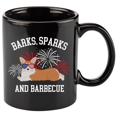Barks Sparks And Barbecue Corgi 4th Of July 11oz C Handle Ceramic Mug