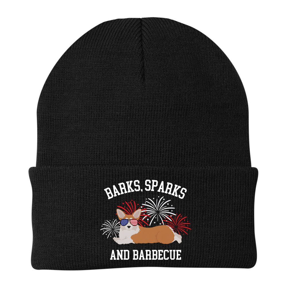 Barks Sparks And Barbecue Corgi 4th Of July Beanie