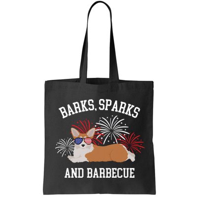 Barks Sparks And Barbecue Corgi 4th Of July Bag