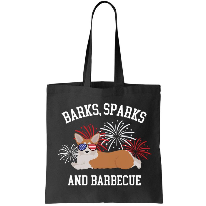 Barks Sparks And Barbecue Corgi 4th Of July Bag