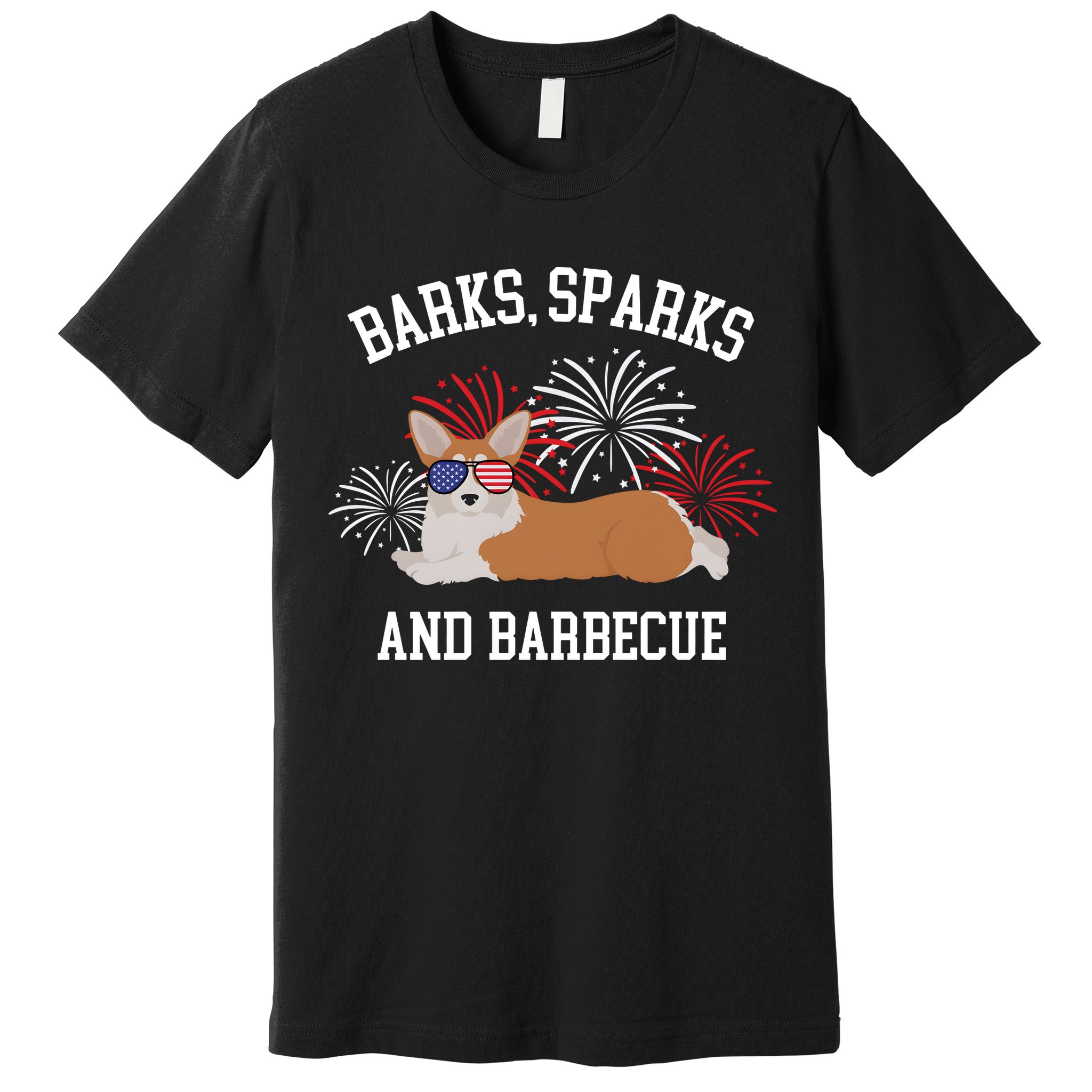 Barks Sparks And Barbecue Corgi 4th Of July Premium T-Shirt