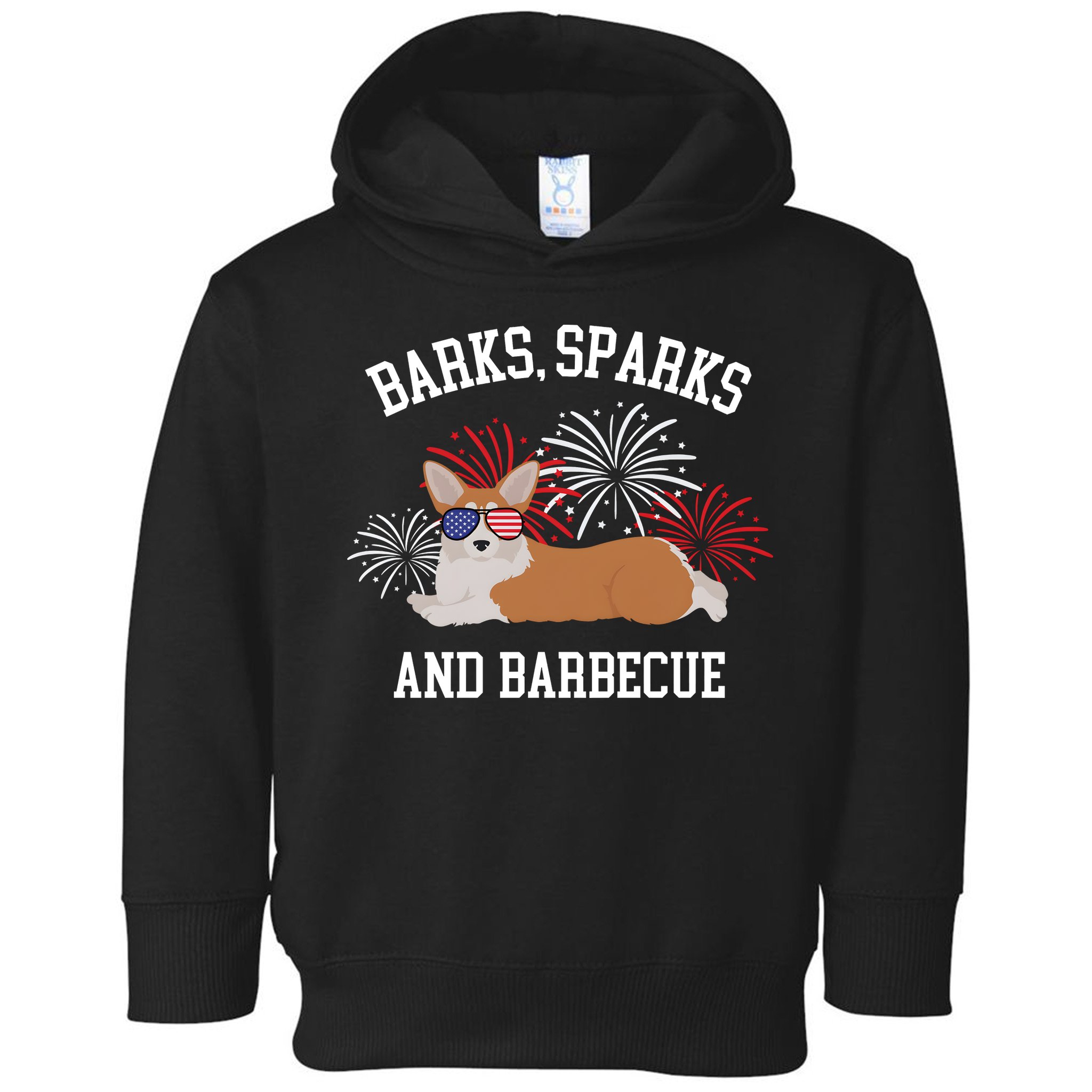 Barks Sparks And Barbecue Corgi 4th Of July Toddler Hoodie