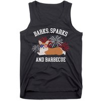 Barks Sparks And Barbecue Corgi 4th Of July Tank Top