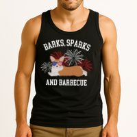 Barks Sparks And Barbecue Corgi 4th Of July Tank Top