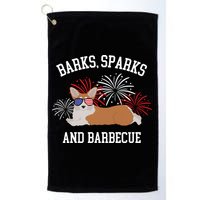 Barks Sparks And Barbecue Corgi 4th Of July Golf Towel
