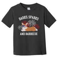 Barks Sparks And Barbecue Corgi 4th Of July Toddler T-Shirt