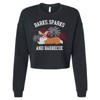Barks Sparks And Barbecue Corgi 4th Of July Cropped Pullover Crew