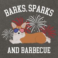 Barks Sparks And Barbecue Corgi 4th Of July Cotton Canvas Backpack