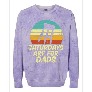 Barstool Saturdays Are For Dads Retro Fathers Day Daddy Papa Colorblast Crewneck Sweatshirt