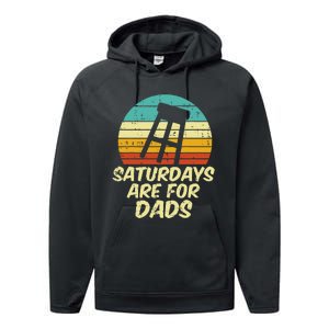 Barstool Saturdays Are For Dads Retro Fathers Day Daddy Papa Performance Fleece Hoodie