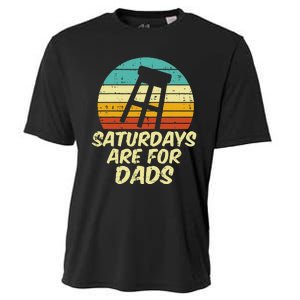 Barstool Saturdays Are For Dads Retro Fathers Day Daddy Papa Cooling Performance Crew T-Shirt