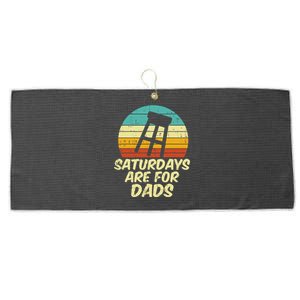 Barstool Saturdays Are For Dads Retro Fathers Day Daddy Papa Large Microfiber Waffle Golf Towel